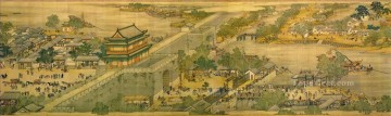 張澤端清明河岸の風景パート 4 繁体字中国語 Oil Paintings